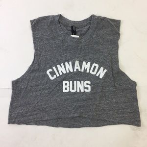 Cinnamon buns crop tank